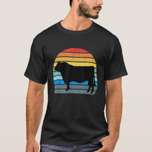 Camiseta Raça de Gado Angus Vaca Retro Vintage Amante de An