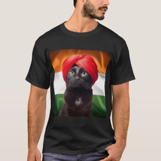 Camiseta Raça de Gato Bombaim Usando Turbante