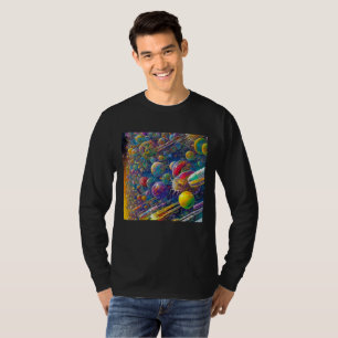 Camiseta Raça Espacial Homens de manga longa negra