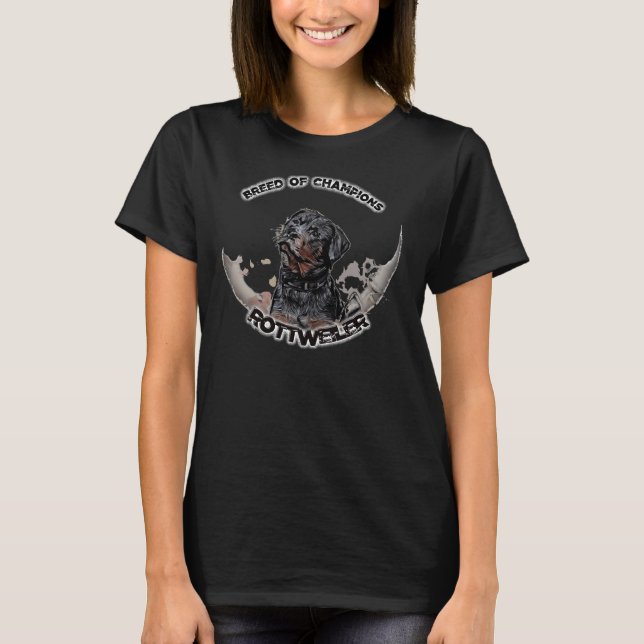 Camiseta Raça Rottweiler De Campeões (Frente)