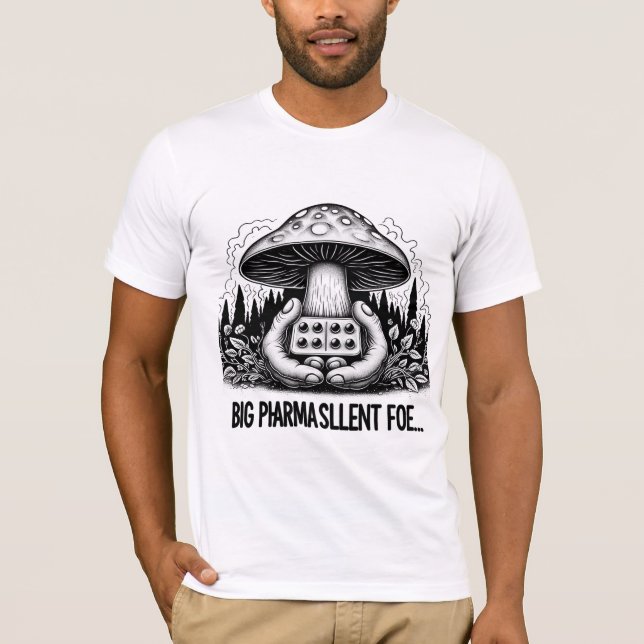 Camiseta Ração Silenciosa da Grande Farma 🟣 cogumelo (Frente)