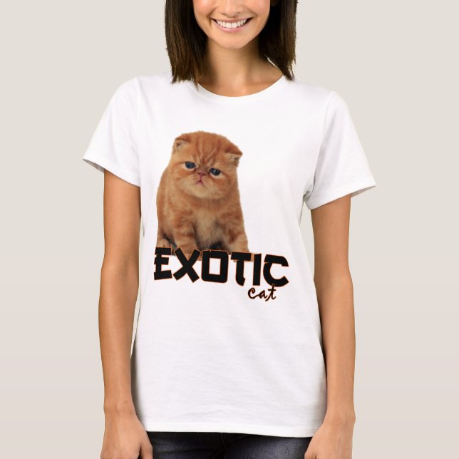 Camiseta raças exóticas do gato (Frente)