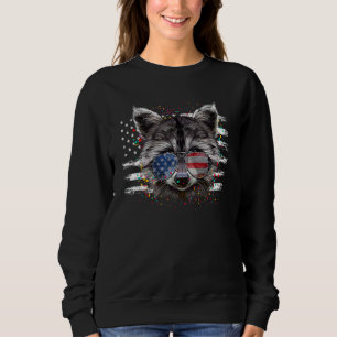 Camiseta Raccoon 4 de julho Óculos Solares Bandeira Patriót