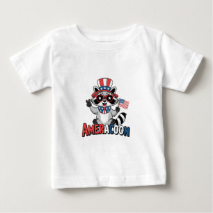 Camiseta Raccoon Americoon Patriótico 4º de julho América
