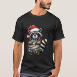 Camiseta Raccoon Christmas Lights Santa Hat Xmas Snow Boys<br><div class="desc">Raccoon Christmas Lights Santa Hat Xmas Snow Boys Garotas</div>