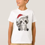 Camiseta Raccoon Christmas Snow Winter Raccoons<br><div class="desc">O racon a suavidade com luzes de fada. Animais engraçados com presentes e neve até as férias. Também é engraçado para o Natal em julho. Os guaxinins são animais doces e perfeitos para o Natal.</div>