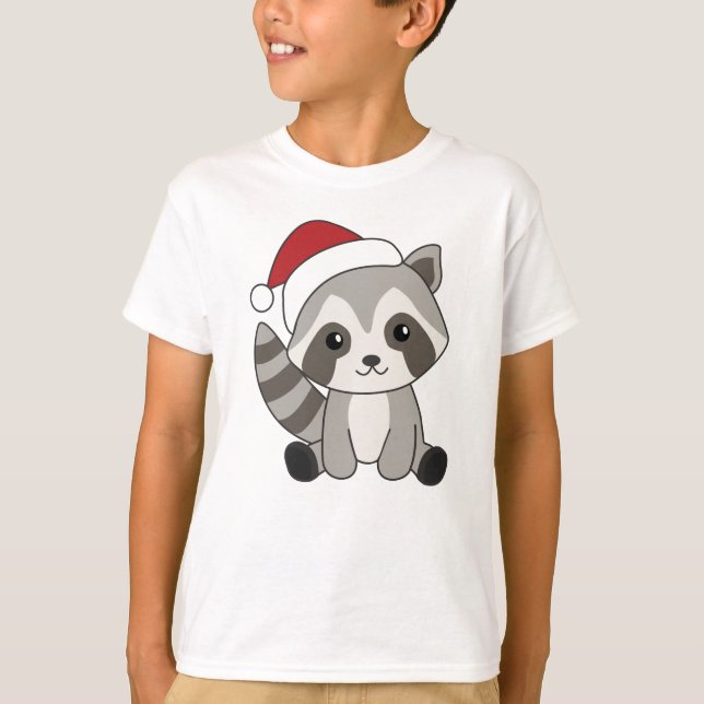 Camiseta Raccoon Christmas Snow Winter Raccoons (Frente)
