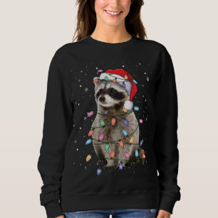Camiseta Raccoon Christmas Tree Lights Pajama Racoon Lover