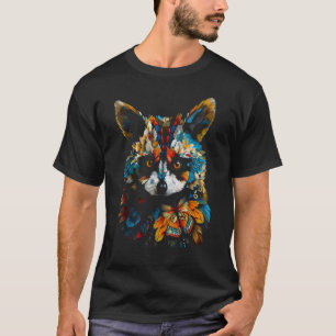 Camiseta Raccoon Colorous Art - Butterfly Animal Raccoon