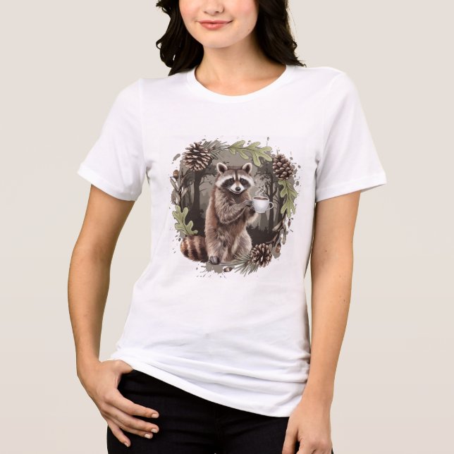 Camiseta Raccoon com café (Frente)