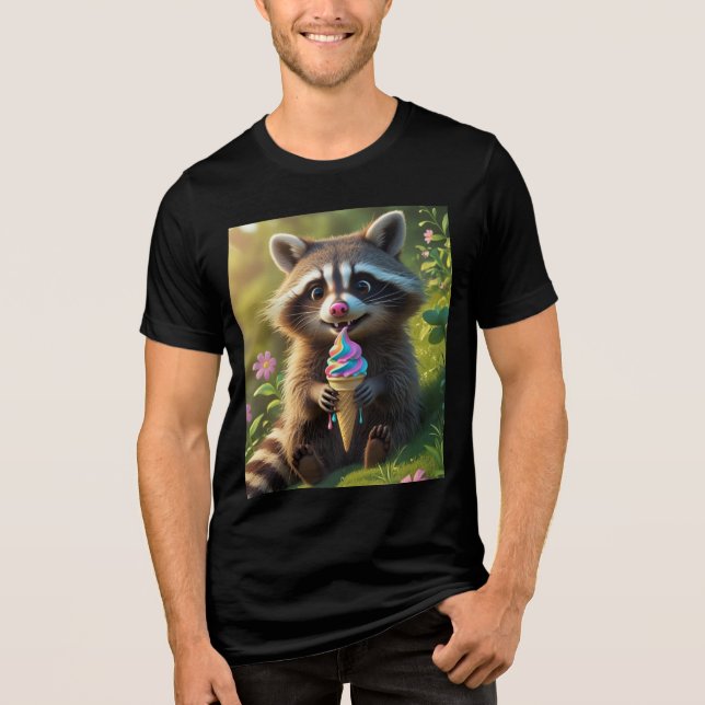 Camiseta Raccoon come sorvete (Frente)