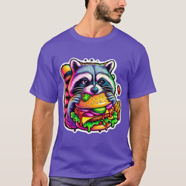 CAMISETA RACCOON COMENDO CHEESEBURGER 8 (Frente)