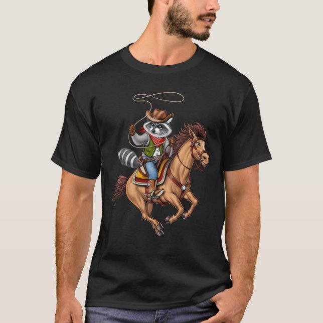 Camiseta Raccoon Cowboy Rodeo (Frente)