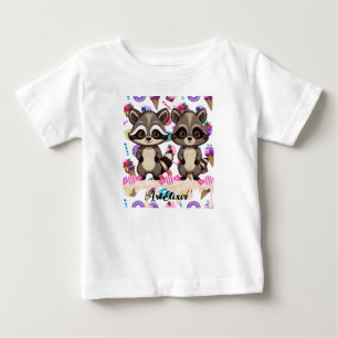Camiseta Raccoon Cute Kawaii Twin Sweet Impressão