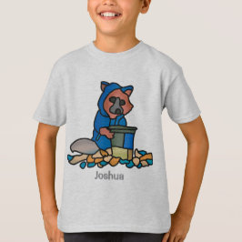 Camiseta Raccoon De Rua Explorando Através De Uma Lata De L