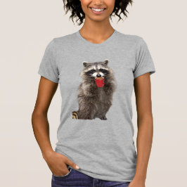 Camiseta Raccoon Divertido Segurando Humor Animal Da Xícara