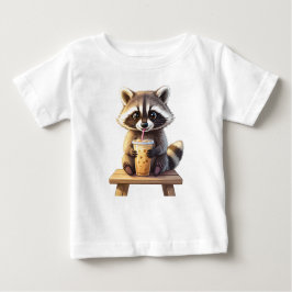 Camiseta Raccoon Drinking Iced Coffee