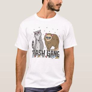 Camiseta Raccoon e Possum Adoráveis Gangue de Lixo