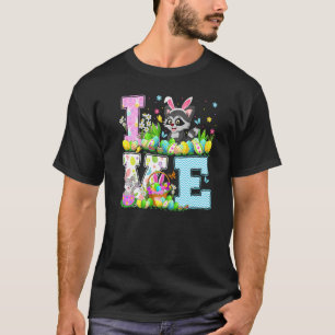Camiseta Raccoon Easter Egg Hunt Love Raccoon Páscoa Sunda