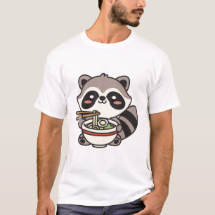 Camiseta Raccoon Eating Ramen Noodle