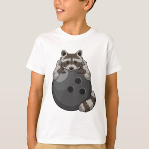 Camiseta Raccoon em Boliches com Bola de boliche