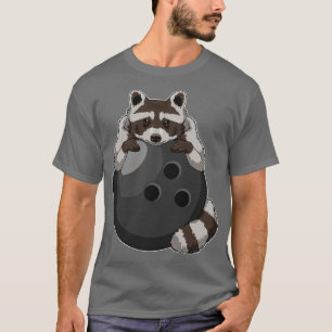 Camiseta Raccoon em Boliches com Bola de boliche