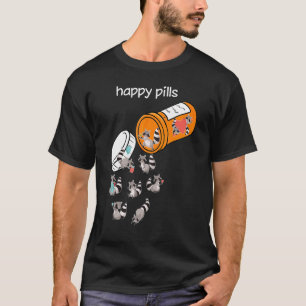 Camiseta Raccoon Happy Pills Vintage Ogambm