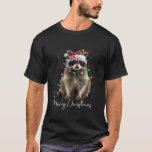 Camiseta Raccoon Merry Christmas Lighting Santa Hat Raccoon<br><div class="desc">Raccoon Merry Christmas Lighting Santa Hat Raccoon Xmas</div>