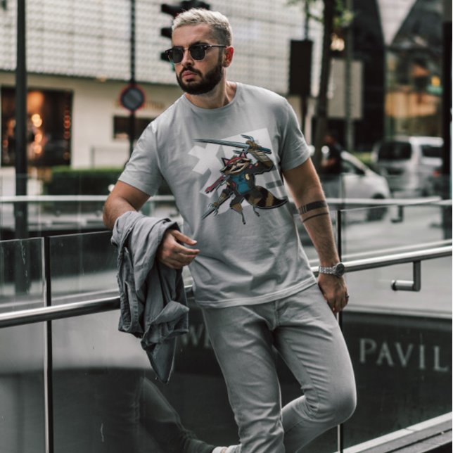 Camiseta Raccoon Modern Samurai (Criador carregado)