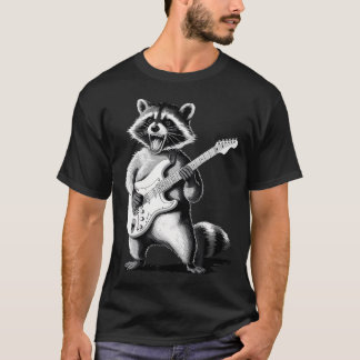 Camiseta Raccoon Playing Guitar Rock And Roll Gifts For Men