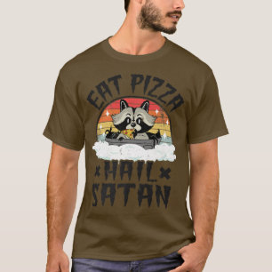 Camiseta Raccoon Punk Banda Morte Metal Arco-Íris Comer Piz