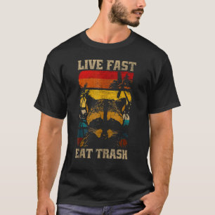 Camiseta Raccoon Raccoons Vive Rápido Coma Lixo Panda Engra