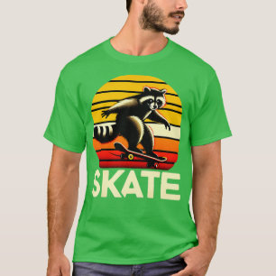 Camiseta Raccoon Skateboarder Retro Vintage Skateboard 2