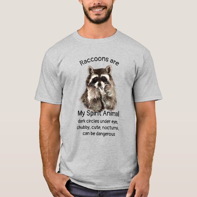 Camiseta Raccoon Spirit Humor Cotação T Shirt (Frente)