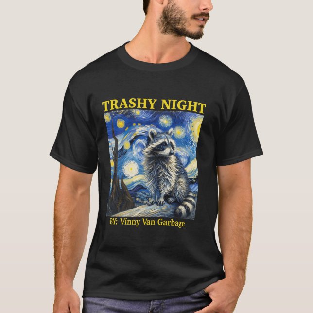 Camiseta Raccoon Starry Night Van Funny Racoon Dons Para Mi (Frente)