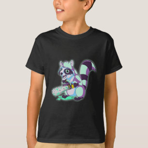 Camiseta Raccoon Trash Panda Scary Vaporwave 80s Animal Spo