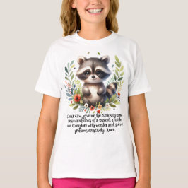 Camiseta Raccoon Woodland Kids Christian Prayer |