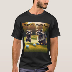 Camiseta Raccoons Jogando Golfe