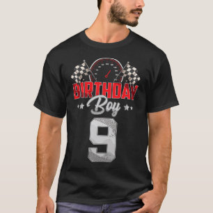Camiseta Race Car 9th Birthday Boy Racing 9 anos
