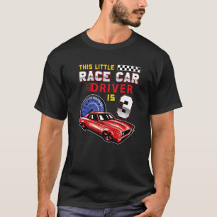 Camiseta Race Car aniversário de 3 anos Toddler Boy Racing