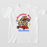 Camiseta Race Car Birthday<br><div class="desc">Comemora o aniversário com esta camiseta especial,  design especial e personalizada</div>