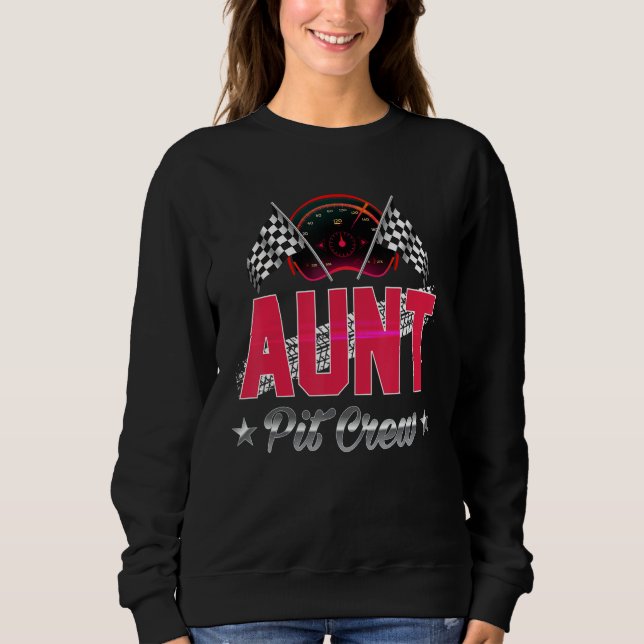 Camiseta Race Car Birthday Party Racing Family Aunt Pit Cre (Frente)