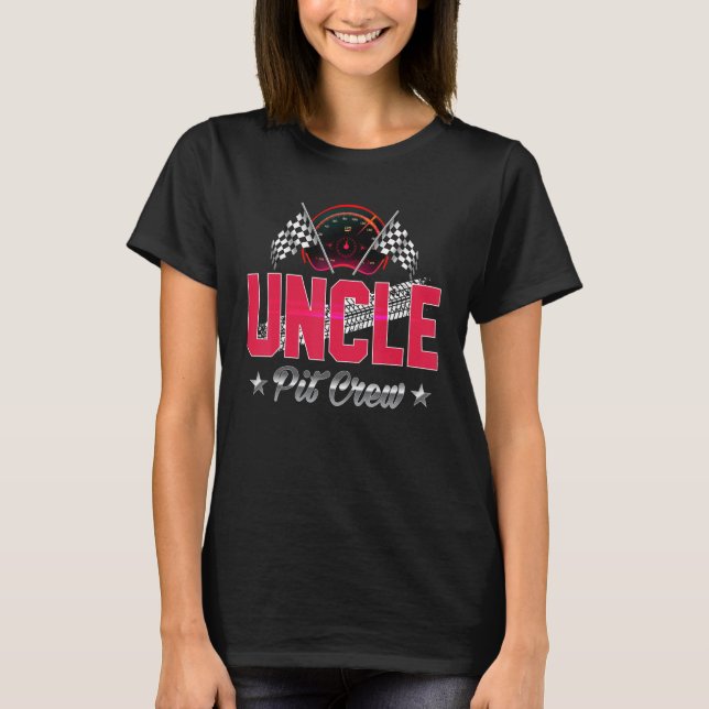 Camiseta Race Car Birthday Party Racing Family Uncle Pit Cr (Frente)
