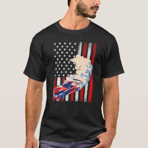 Camiseta Race Car Estados Unidos Bandeira Americana 4 de ju