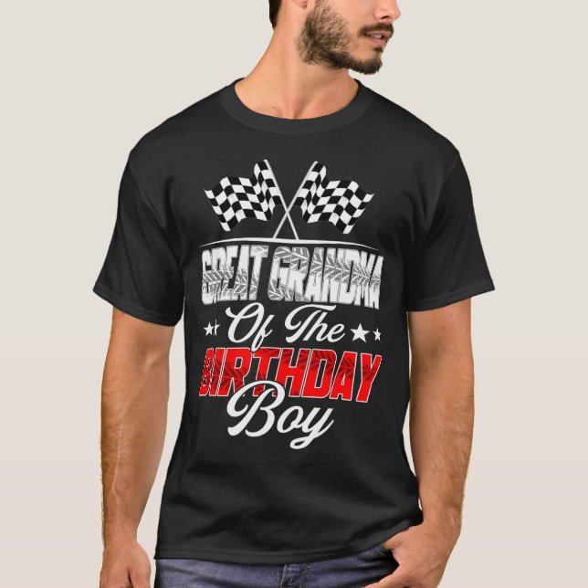 Camiseta Race Car Great Grandma Of The Birthday Boy Racing  (Frente)