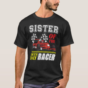 Camiseta Race Car Party Irmã Da Corrida De Aniversário