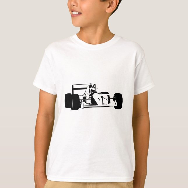 Camiseta Race Car Silhouette preto e branco (Frente)