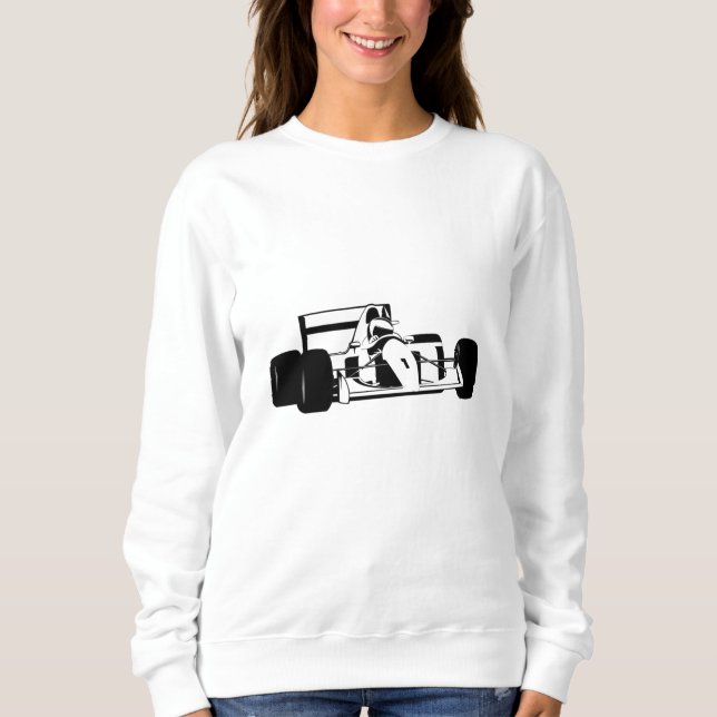 Camiseta Race Car Silhouette preto e branco (Frente)