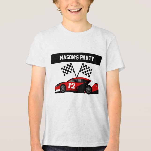 Camiseta Race Car Texto e Número (Frente)