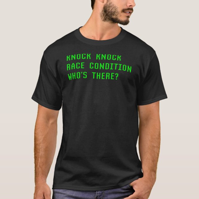 Camiseta Race Condition Programming Coder Humor de Piada (Frente)